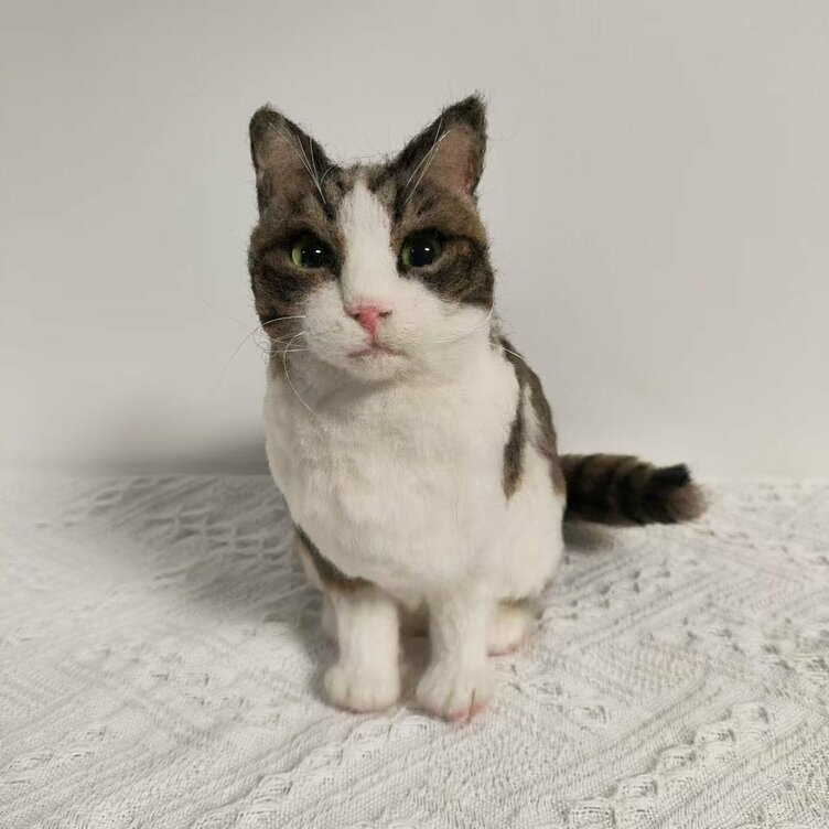 オーダーメイドペット】羊毛フェルト、うちの子 猫ぬいぐるみ