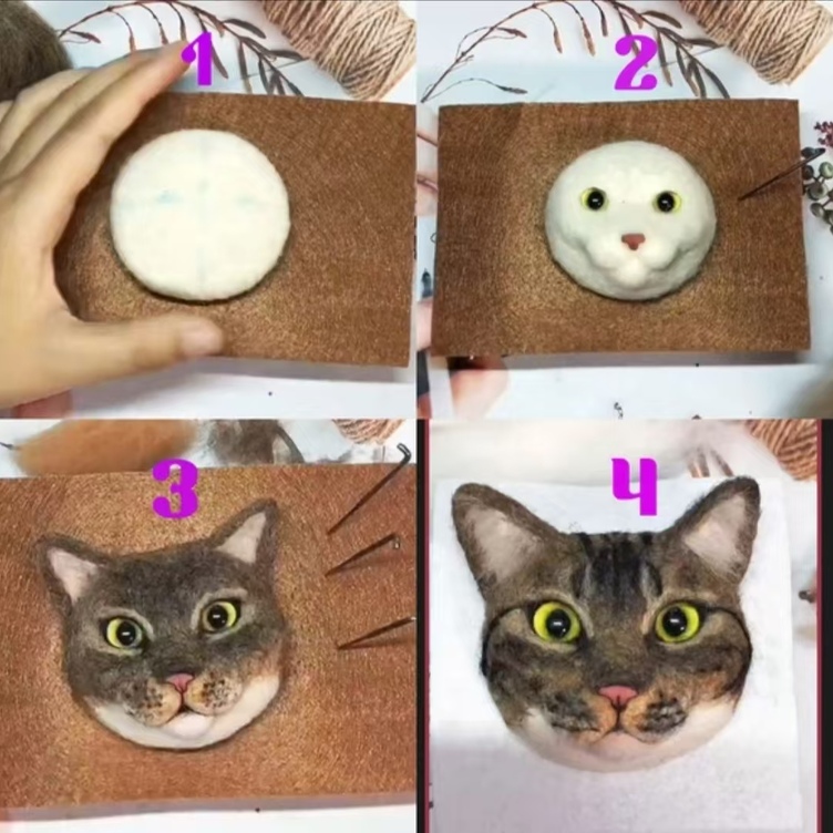 オーダーメイドペット】羊毛フェルト、うちの子 猫ぬいぐるみ