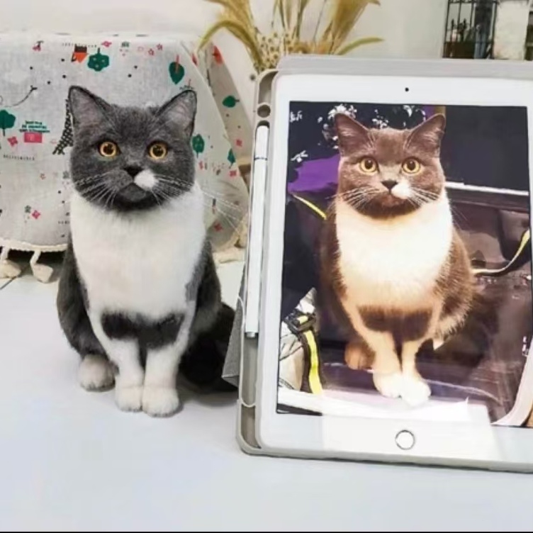 オーダーメイドペット】羊毛フェルト、うちの子 猫ぬいぐるみ