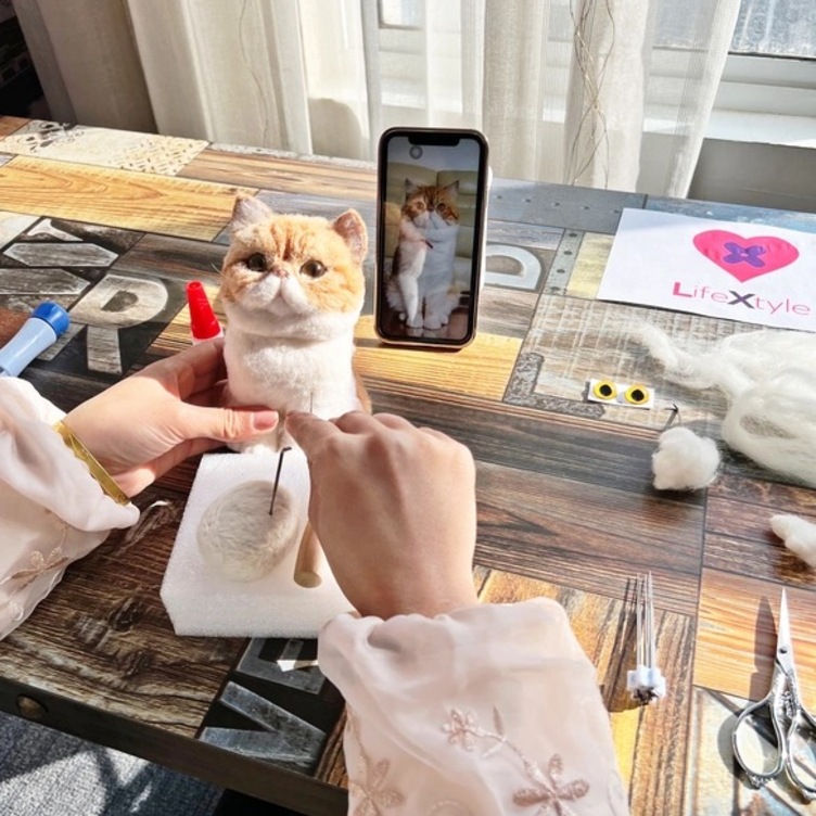 オーダーメイドペット】羊毛フェルト、うちの子 猫ぬいぐるみ