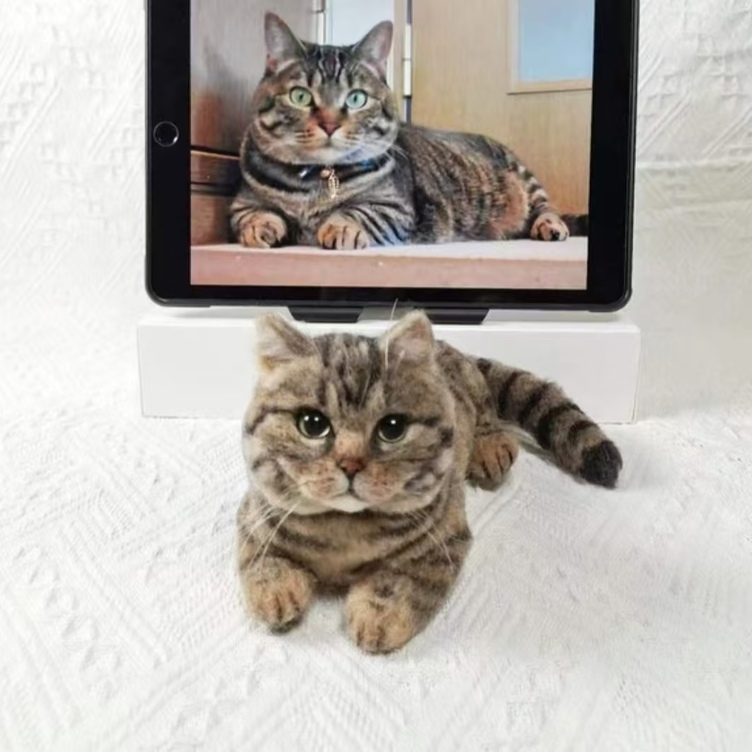 オーダーメイドペット】羊毛フェルト、うちの子 猫ぬいぐるみ