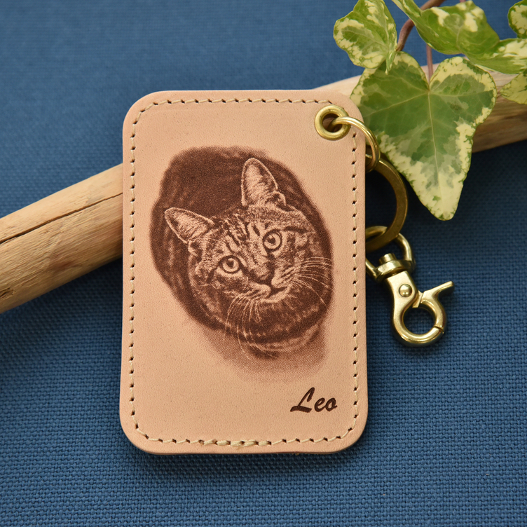 ペットメモリアル専用キーホルダー｜スクエア　大切なペットの写真彫刻します。