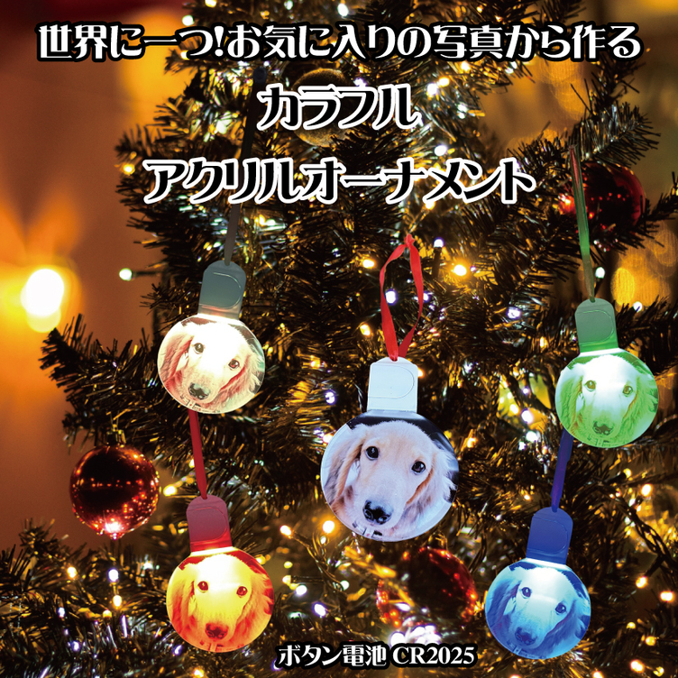 LINEで簡単【名入れ 写真入れフォトオーナメント※3個セット】ギフト