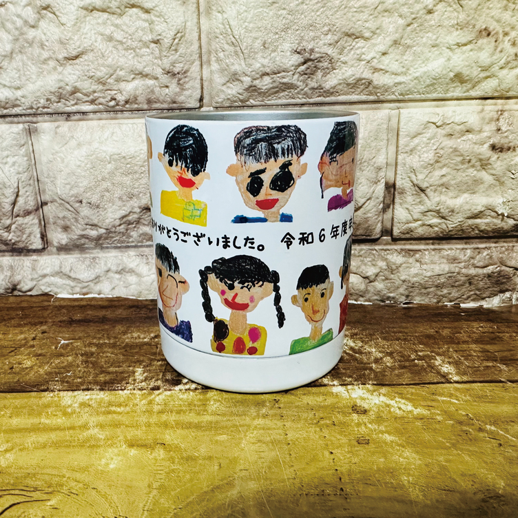 LINEで簡単【写真入り 名入れ ペン立て】似顔絵 寄せ書き 記念 記念品