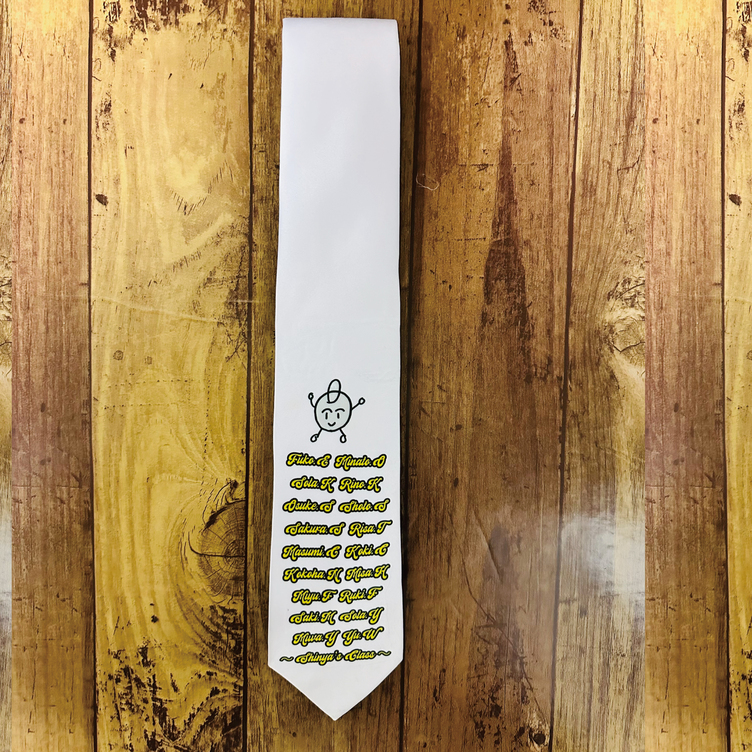 LINEで簡単【写真入り 名入れ ネクタイ】似顔絵 寄せ書き 記念 記念品