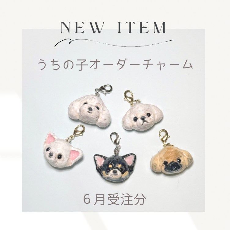 うちの子オーダー　陶器のような小さなチャーム
