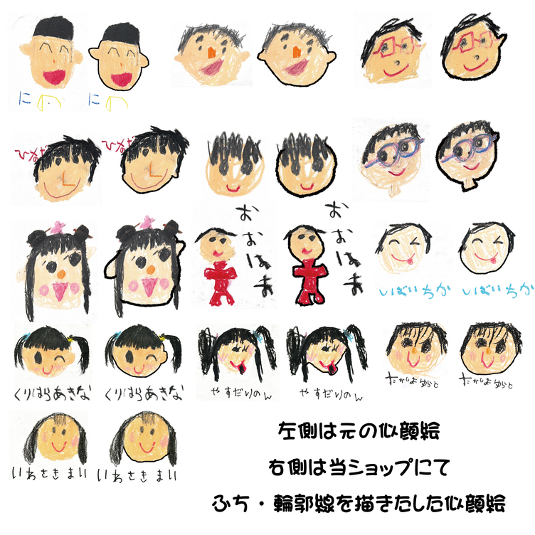 LINEで簡単【お絵描き 似顔絵 作品 エプロン】 寄せ書き 先生 卒園