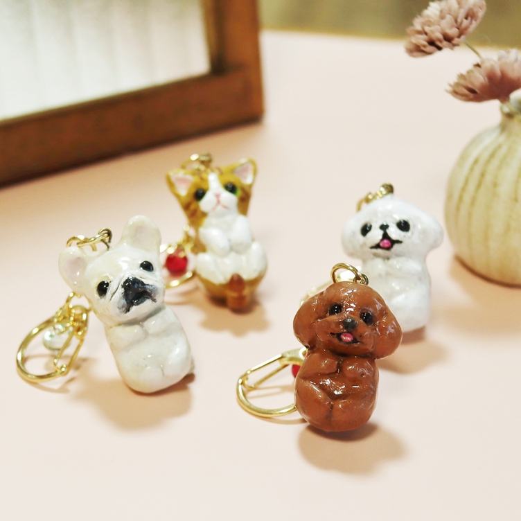 陶器風ぷらりんマスコット　セミオーダー　うちの子グッズ
