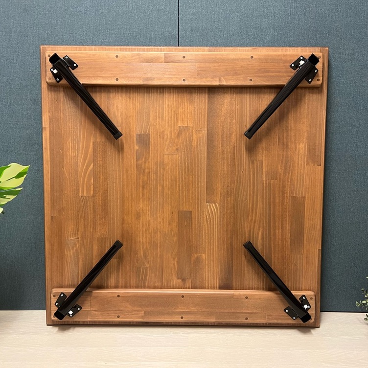 送料無料】 ローテーブル 正方形 90cm パイン ブラウン 折りたたみ脚