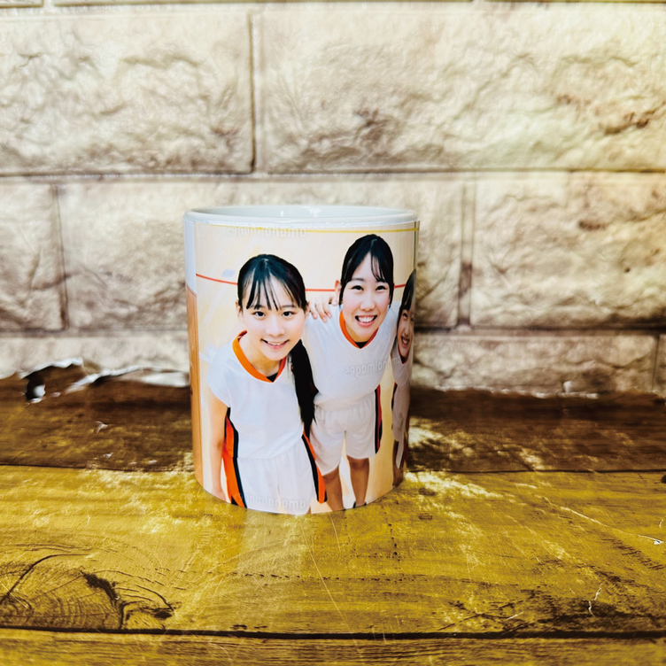 LINEで簡単【名入れ 写真入り バスケットボール 付き マグカップ】卒部