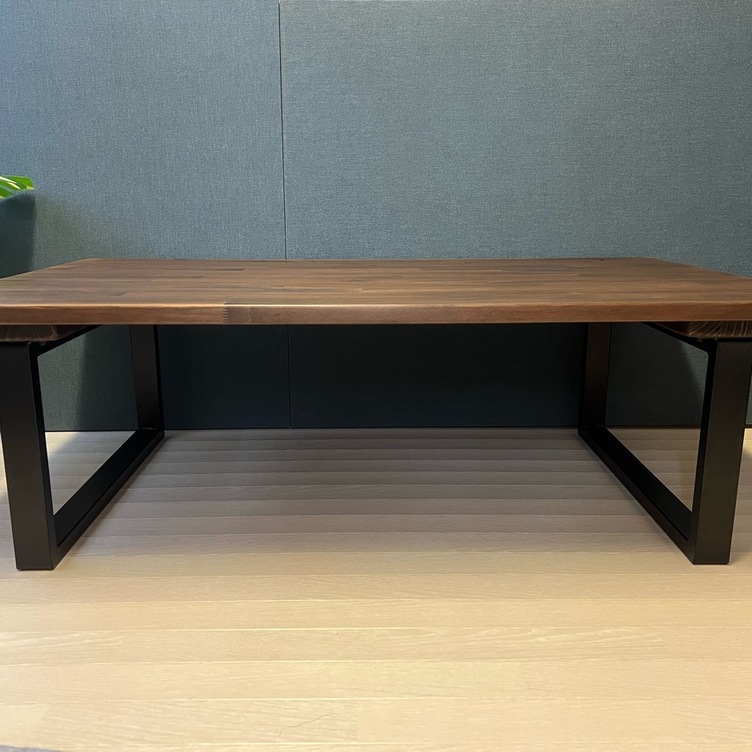 【送料無料】 ローテーブル 長方形 120cm 70cm パイン こげ茶 ロ型脚 送料無料】 ローテーブル 長方形 120cm 70cm パイン こげ茶 アイアン