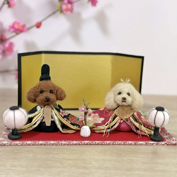 うちの子オーダー 雛人形｜犬・猫の羊毛フェルトお雛様