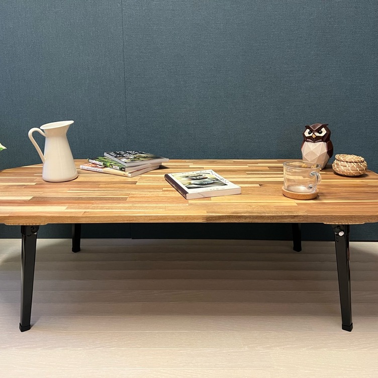 【送料無料】 ローテーブル 長方形 8角 120cm 60cm アカシア 折りたたみ脚