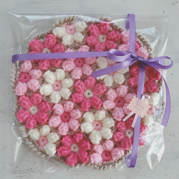 手編みのミニ円座 お花モチーフ | TanoMake(タノメイク) | 欲しいもの