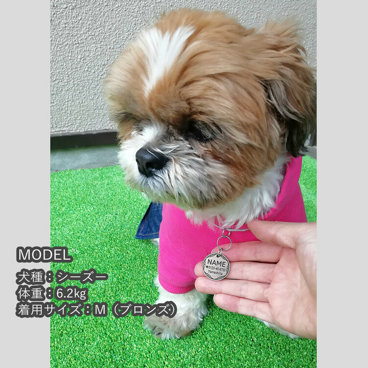 丸型迷子札 ゴシックサークル メタリック 犬猫の名札 ネームプレート Tanomake タノメイク 欲しいものが頼めるオーダーメイド特化型オンラインマーケット