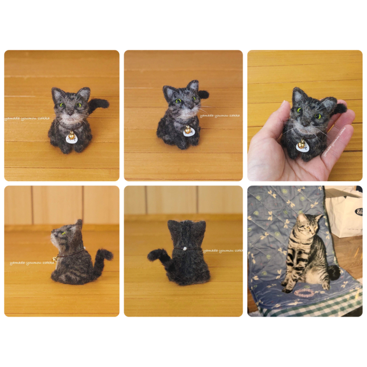 羊毛フェルト　黒猫　オーダーメイド