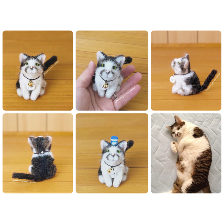 羊毛フェルト　猫　マスコット　オーダーメイド