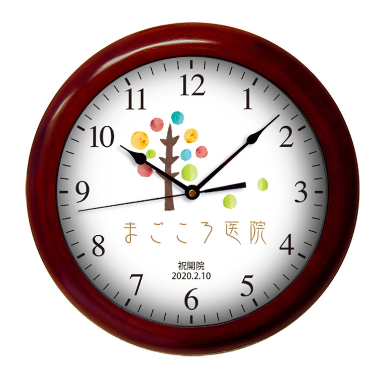 木製枠壁掛け時計35 5cm オリジナルの文字盤 時計保証書付き Tanomake タノメイク 欲しいものが頼めるオーダーメイド特化型オンラインマーケット