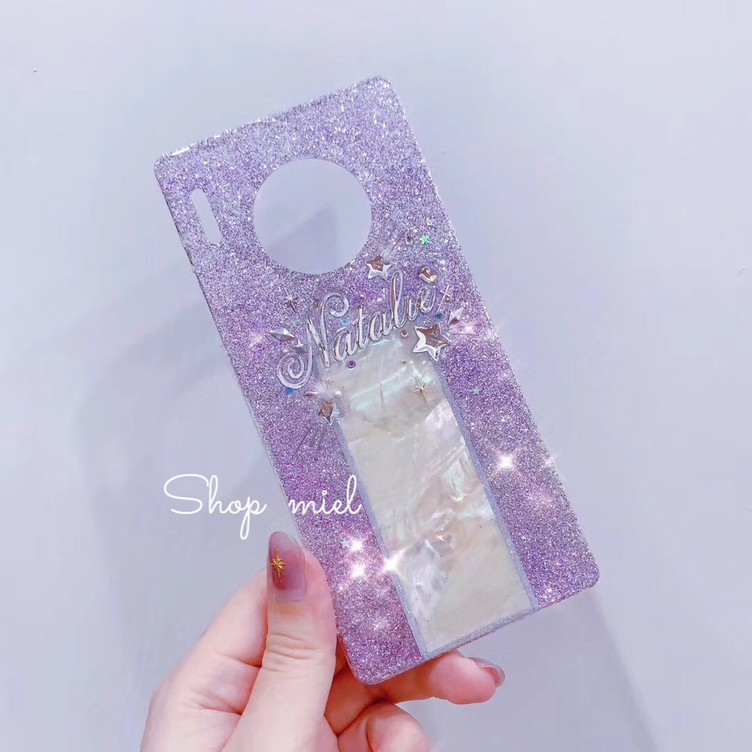 名入れ♡キラキラシェルフラワー✨淡いカラー✨フレーク♡オリジナルスマホケース✨ 名入れ♡キラキラシェルフラワー✨淡いカラー✨フレーク