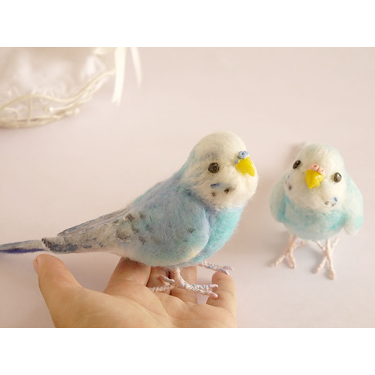 美品】 専用ページ 羊毛フェルト 愛鳥セキセイインコ 籠 オブジェ 鳥