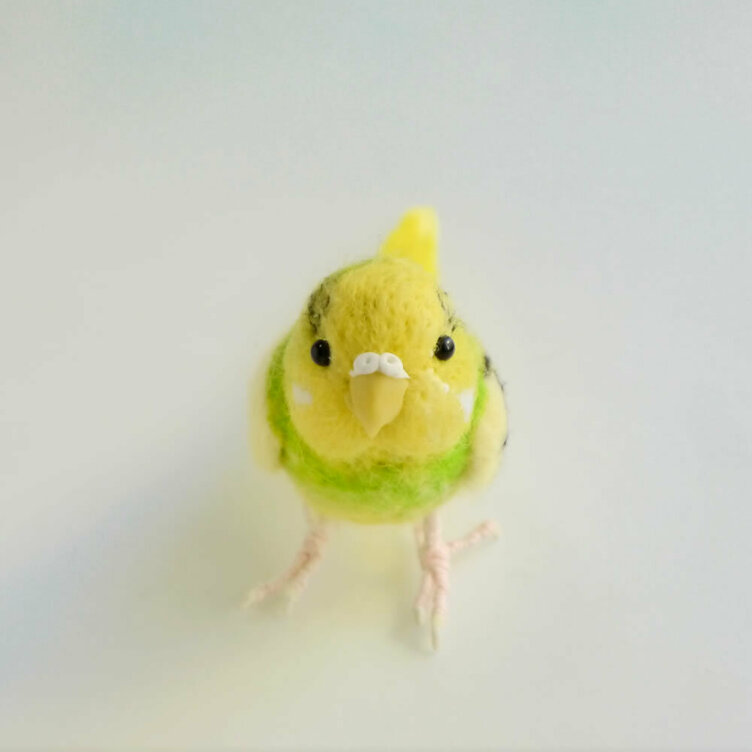 セキセイインコ(オーダーメイドの羊毛フェルト小鳥 セキセイインコ(オーダーメイドの羊毛フェルト小鳥