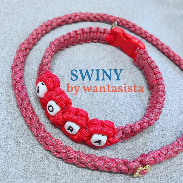 名入れ【フラワーネーム首輪】☆花☆シリコン☆SWINY by
