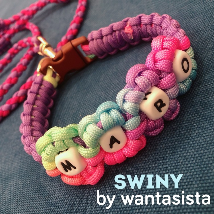 名入れ【フラワーネーム首輪】★花★シリコン★SWINY by wantasista
