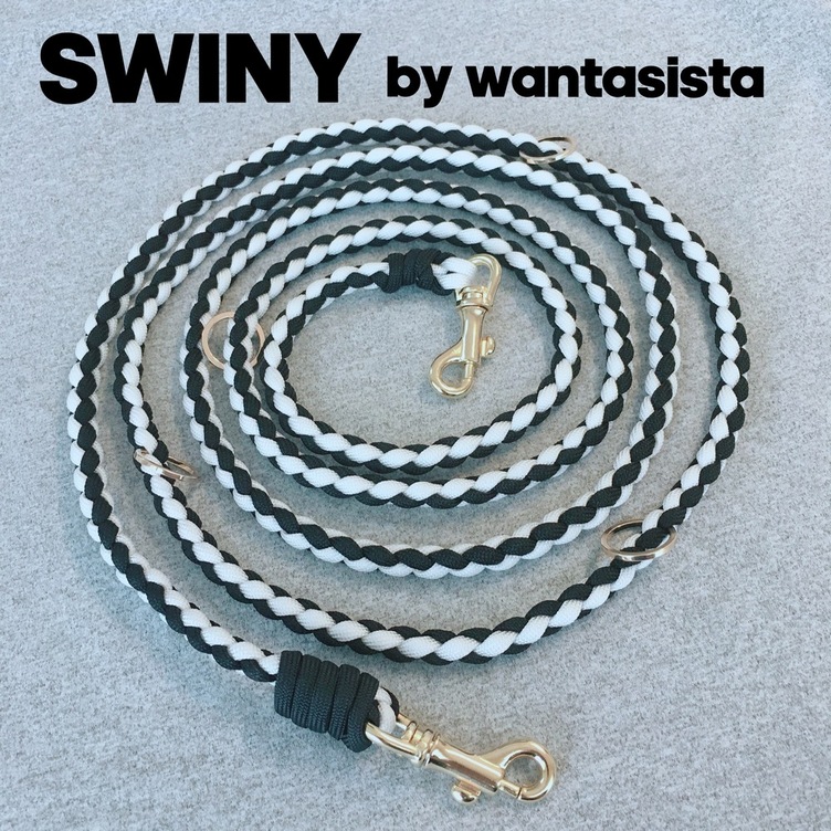 斜めがけ【ロング220cmリード】♡アジャスタブルパラコード☆4本編み