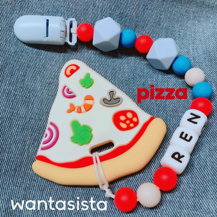 名入れピザ歯固めホルダー　wantasista★丸洗い可能★
