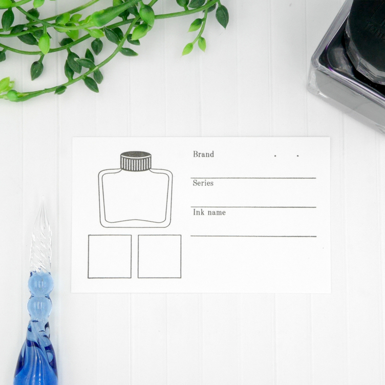 カスタマイズ可/名刺サイズ】インク瓶のインク色見本カードスタンプ/はんこ（試筆カード） | TanoMake(タノメイク) |  欲しいものが頼めるオーダーメイド特化型オンラインマーケット