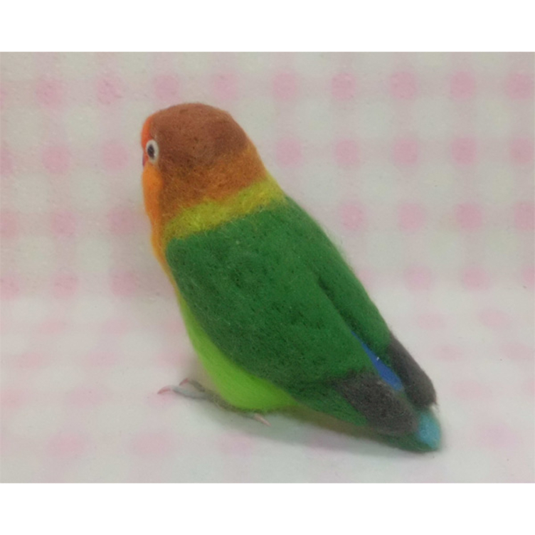 リアルサイズ♪ ボタンインコ ☆ ラブバード ☆羊毛フェルト☆羊毛