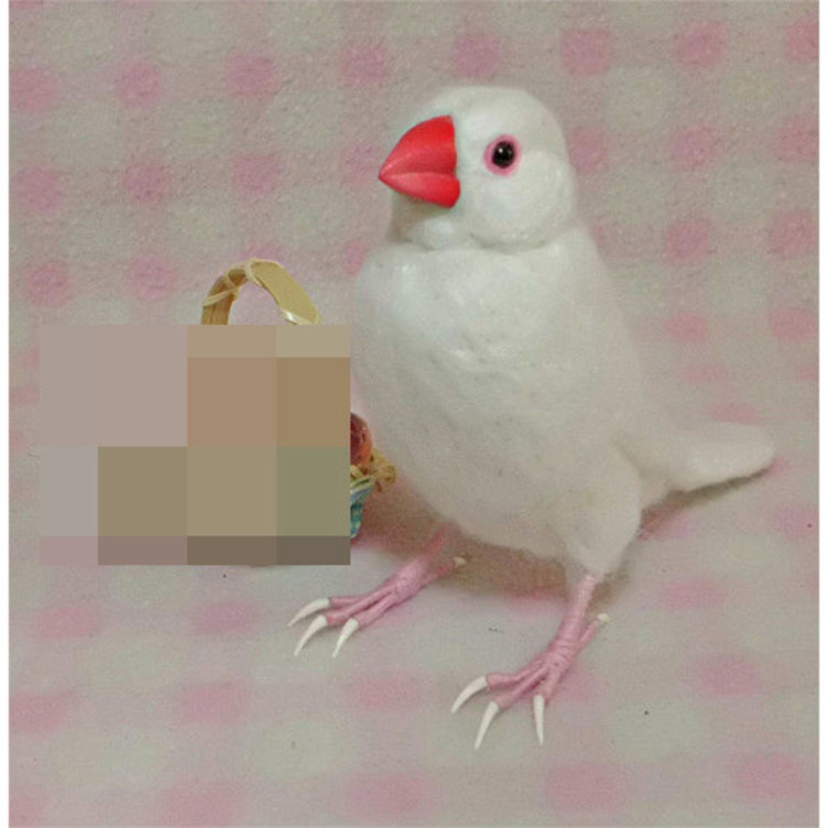 文鳥  ★羊毛フェルト★羊毛文鳥 ★羊毛フィギュア★ クチバシの色相談可能 ♪🍀 うちの子オーダーお気軽にお問い合わせください。
