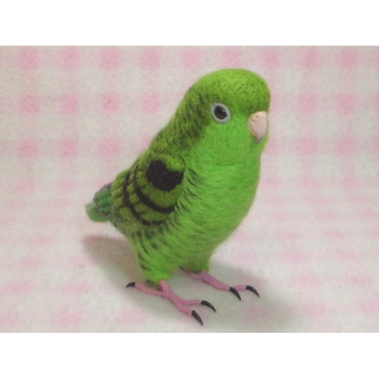 リアルサイズ♪ サザナミインコ  ★羊毛フェルト★羊毛インコ★羊毛フィギュア★ 🍀 うちの子オーダーお気軽にお問い合わせください。