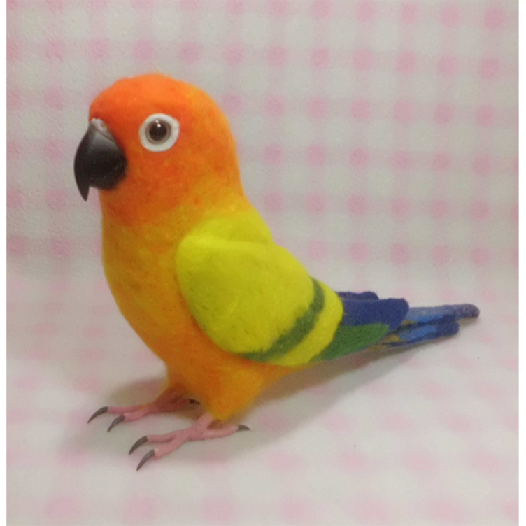 リアルサイズ 羊毛コガネメキシコインコ（ナナイロメキシコ