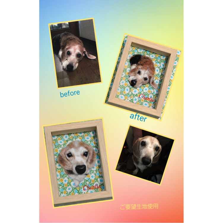 羊毛フェルトレリーフ（HoneyDog：犬上マリヤ