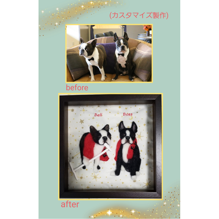 羊毛フェルトレリーフ（HoneyDog：犬上マリヤ） | TanoMake