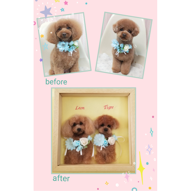 羊毛フェルトレリーフ（HoneyDog：犬上マリヤ） | TanoMake