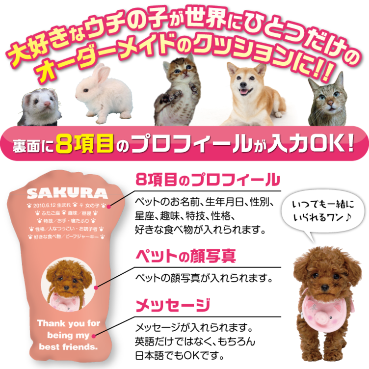 犬 猫 ペット 動物 トイプードル クッション ぬいぐるみ 人形 ...