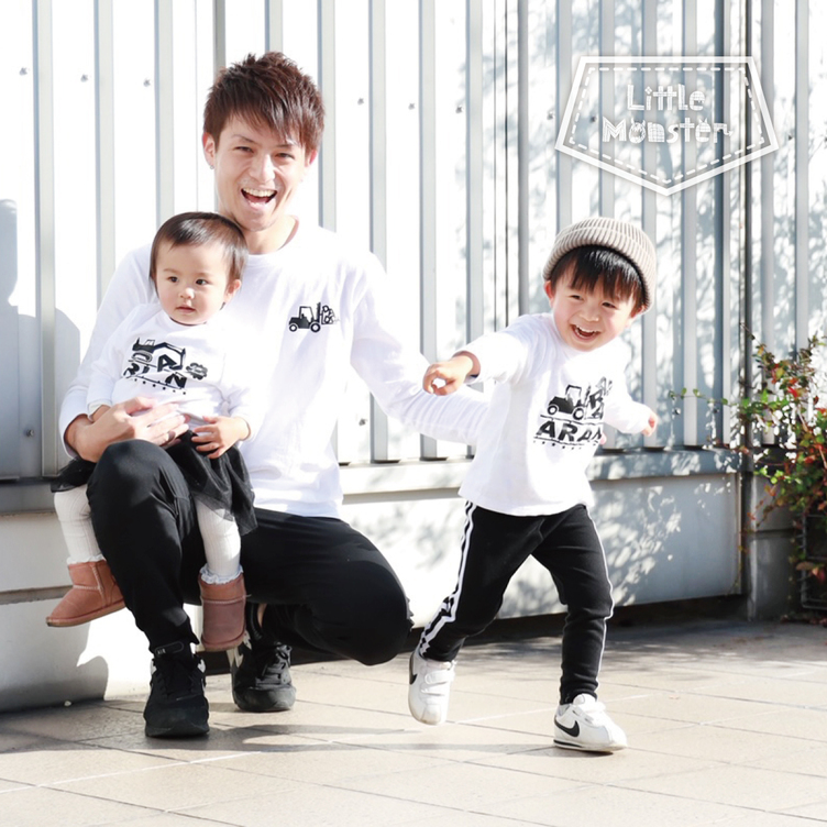 お名前入り☆選べる働く車 長袖Tシャツ 親子セット | TanoMake