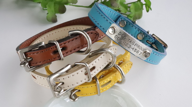 本革首輪🐶いぬねこ🐱チョーカー（シルバーネームプレート付き 