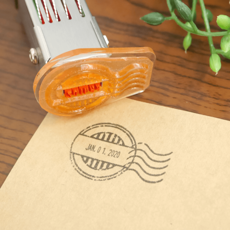 【文字入れ可】アンティーク調消印の日付印/データー印/日付スタンプ/回転印