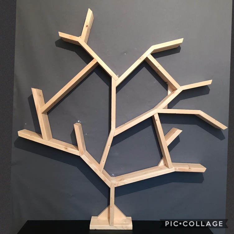 【送料無料】 ウォールシェルフ ブランチツリー 台付き SPF ナチュラル 送料無料】 ウォールシェルフ ブランチツリー 台付き SPF ナチュラル