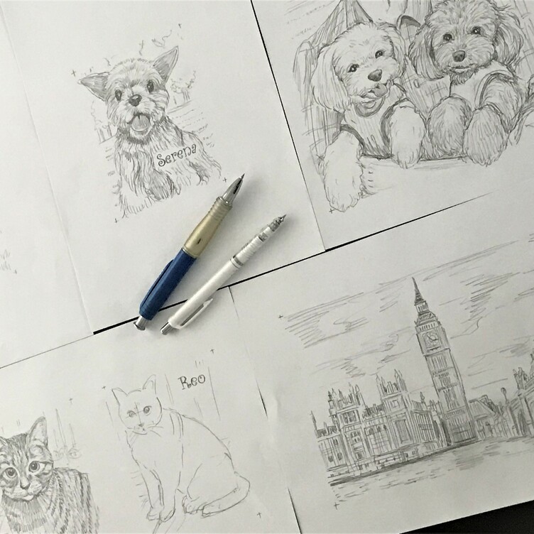 オーダーメイド【木アート画】ペットS（額を含む）～手描き＆立体＆木製アート♪ 似顔絵・ペット画で贈り物、お祝い、記念に♪