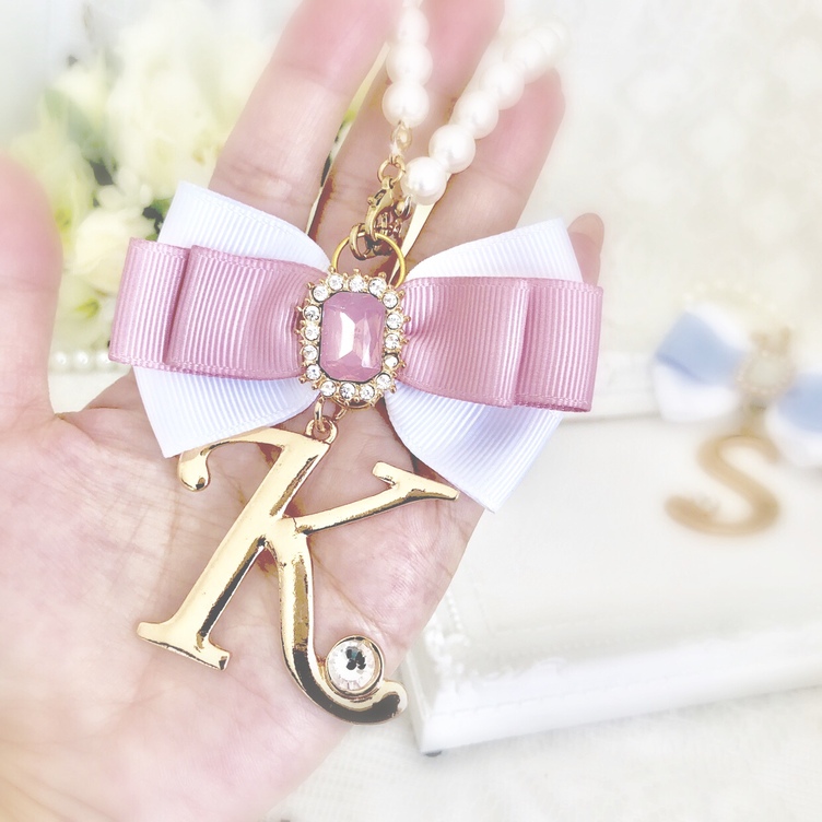 《完売》存在感たっぷり❤BIGイニシャルのバッグチャーム❤グログラン