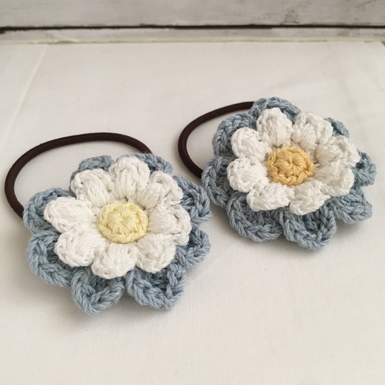 大きめサイズ 選べる コットン糸で編むナチュラル雰囲気のお花ヘアゴム Tanomake タノメイク 欲しいものが頼めるオーダーメイド特化型オンラインマーケット
