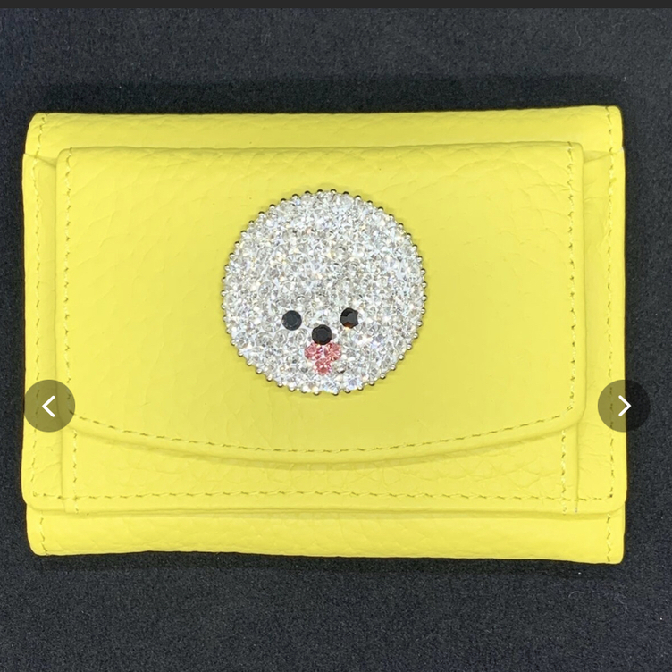 控えめビションちゃんデコ✨本革ミニウォレット