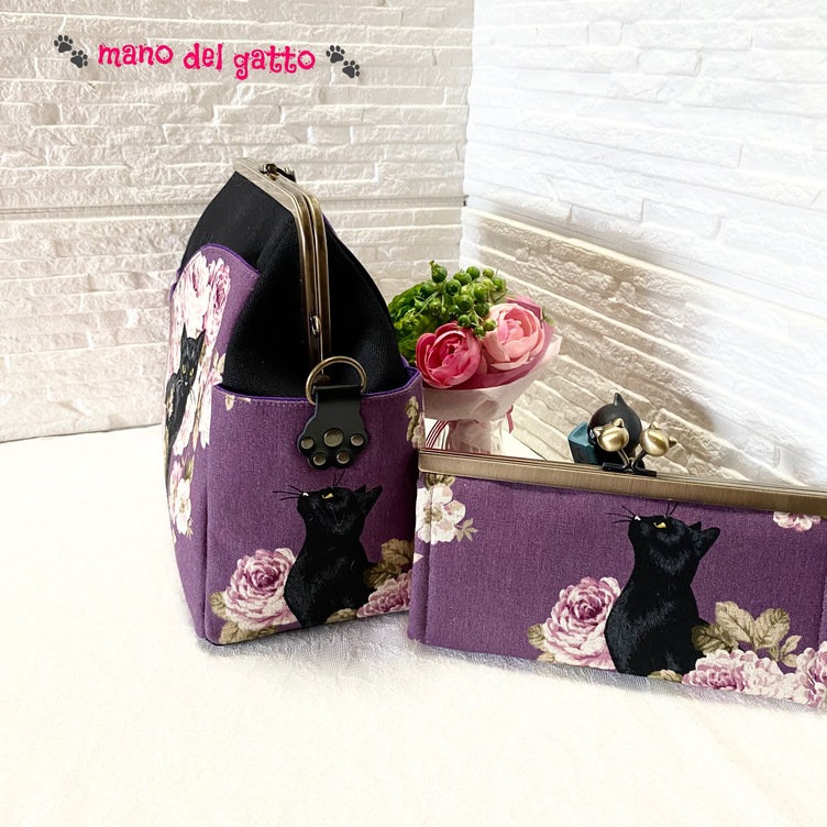 PJC 草花クロッチくん　コロリンショルダーバッグ　黒猫　猫 PJC×のら猫クロッチのテキスタイル「草花クロッチ」が6月28日(金