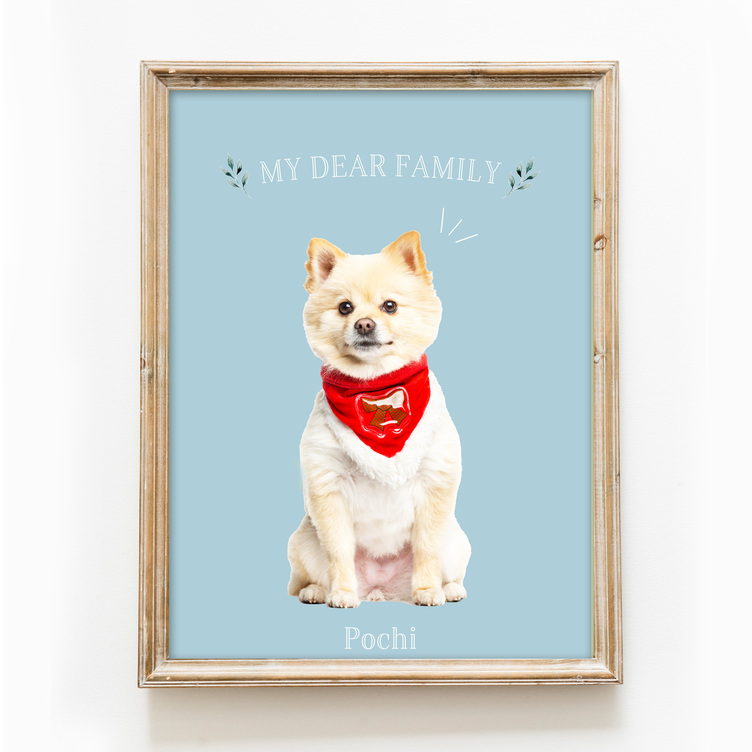 うちの子〜パステルインテリアポスター ペット 似顔絵 | TanoMake