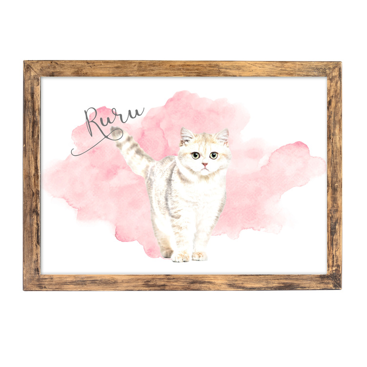 ◇選べる水彩カラー◇〜うちの子〜水彩インテリアポスター ペット