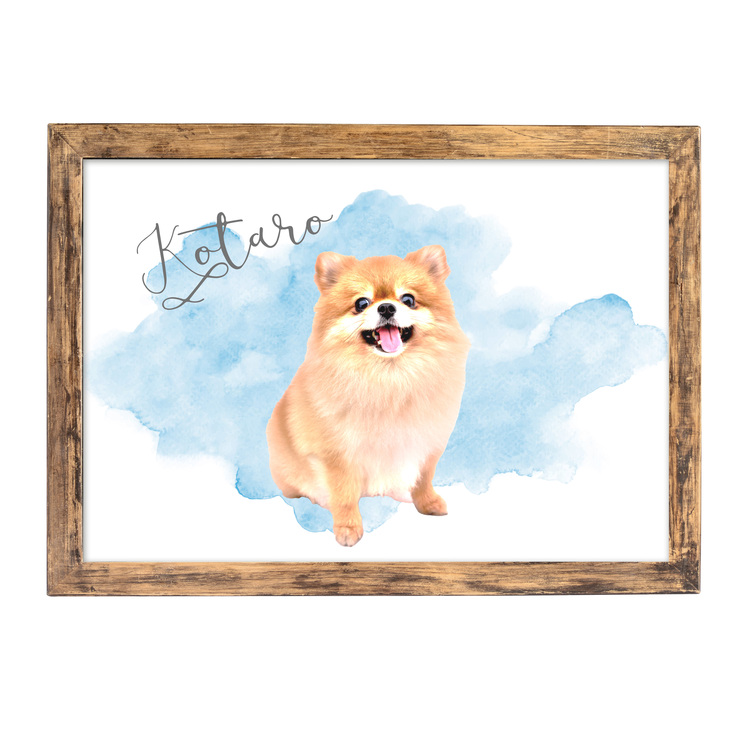 ◇選べる水彩カラー◇〜うちの子〜水彩インテリアポスター ペット